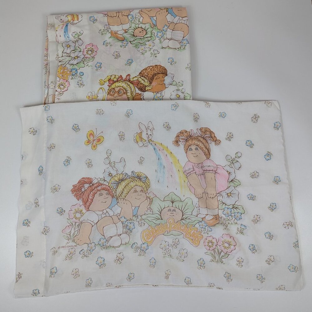 Vintage Original 1982 Cabbage Patch Kids Flat Twin Sheet and Pillow Case